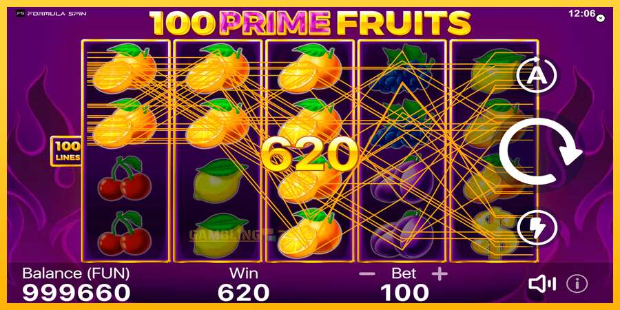 Aparaat 100 Prime Fruits - mäng päris raha eest, pilt 4