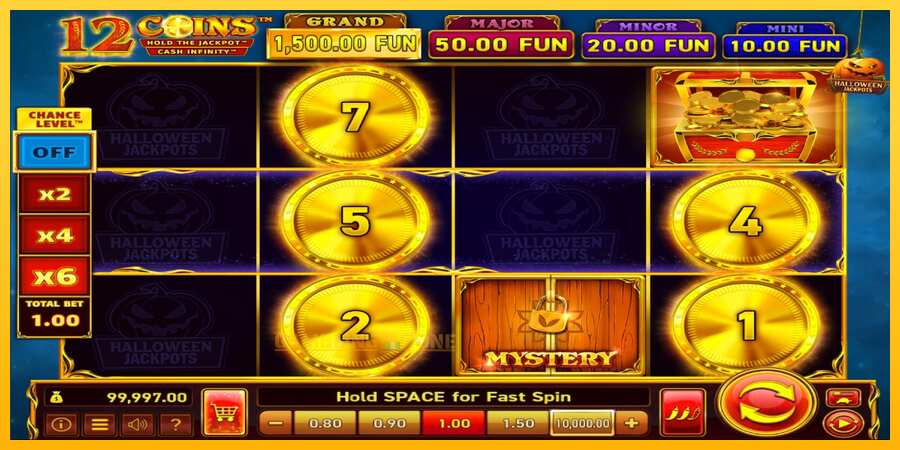 Aparaat 12 Coins Grand Gold Edition Halloween Jackpots - mäng päris raha eest, pilt 2