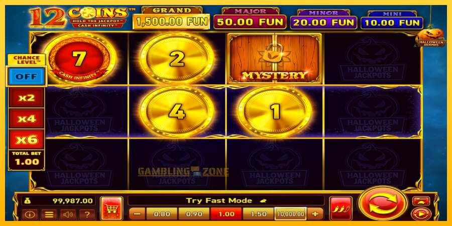 Aparaat 12 Coins Grand Gold Edition Halloween Jackpots - mäng päris raha eest, pilt 3