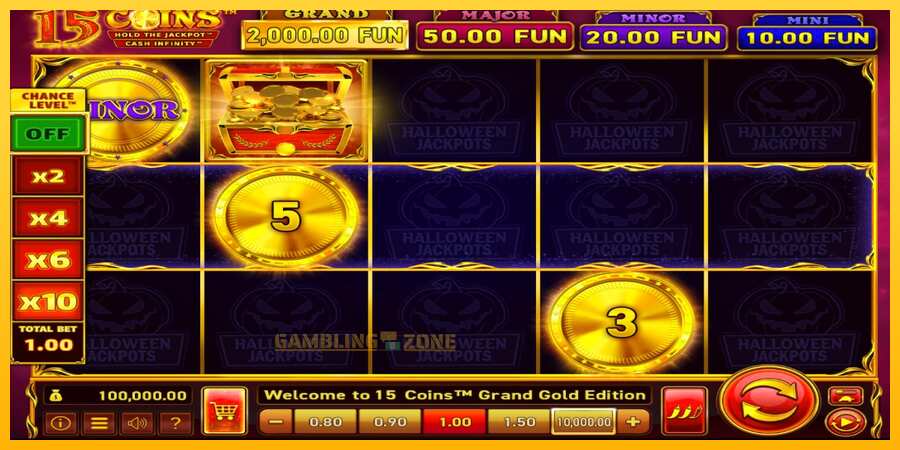 Aparaat 15 Coins Grand Gold Edition Halloween Jackpot - mäng päris raha eest, pilt 1