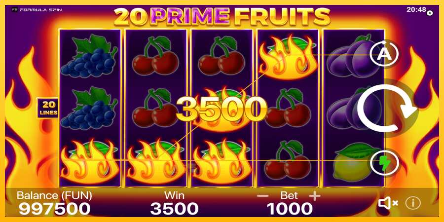 Aparaat 20 Prime Fruits - mäng päris raha eest, pilt 2