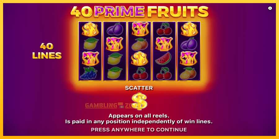 Aparaat 40 Prime Fruits - mäng päris raha eest, pilt 1