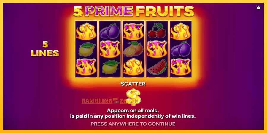 Aparaat 5 Prime Fruits - mäng päris raha eest, pilt 1