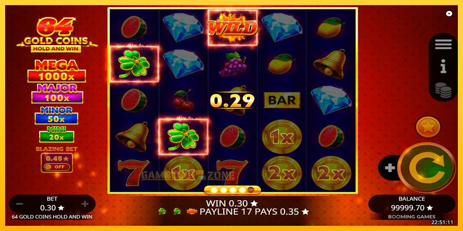 Aparaat 64 Gold Coins Hold and Win - mäng päris raha eest, pilt 2