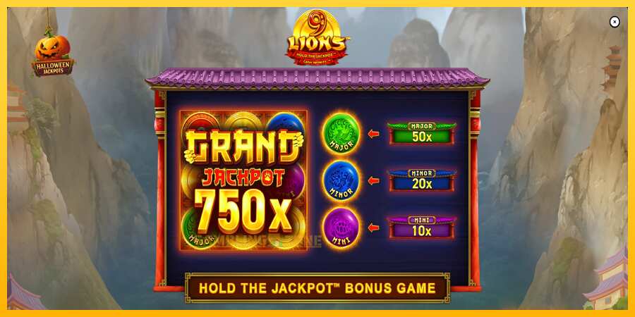 Aparaat 9 Lions Halloween Jackpots - mäng päris raha eest, pilt 1