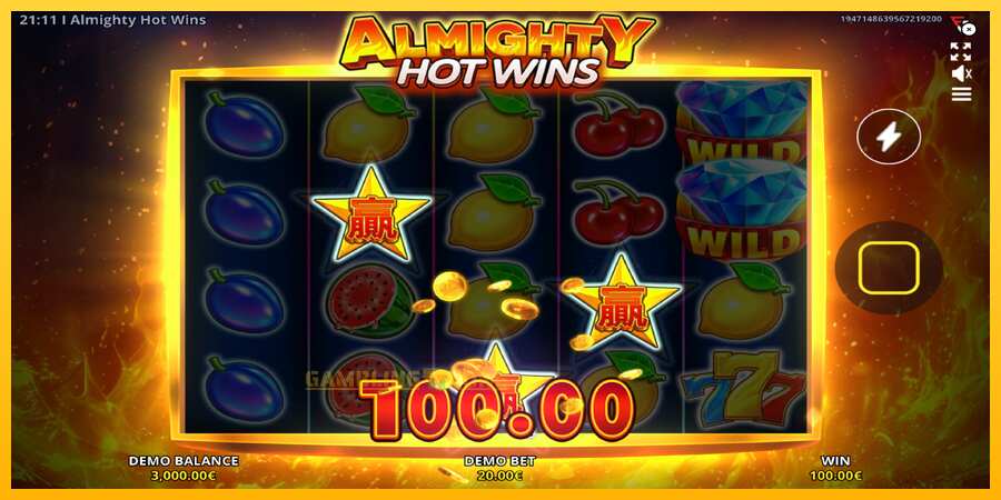 Aparaat Almighty Hot Wins - mäng päris raha eest, pilt 3