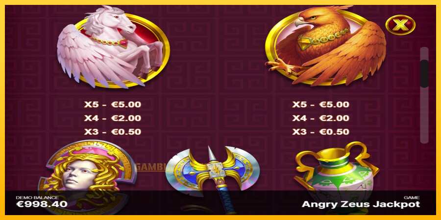 Aparaat Angry Zeus Jackpot - mäng päris raha eest, pilt 5