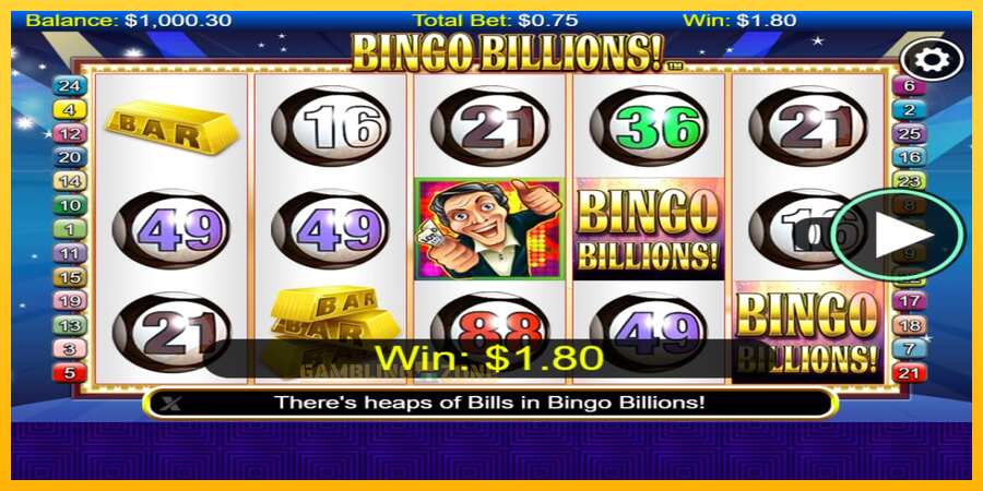 Aparaat Bingo Billions - mäng päris raha eest, pilt 2