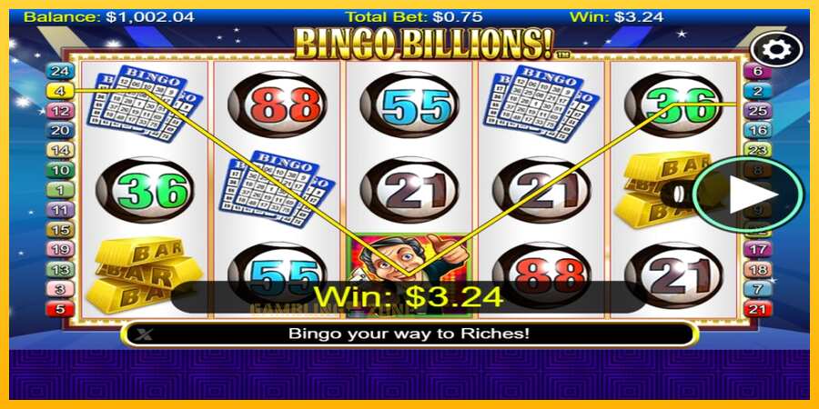 Aparaat Bingo Billions - mäng päris raha eest, pilt 3