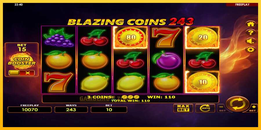 Aparaat Blazing Coins 243 - mäng päris raha eest, pilt 3