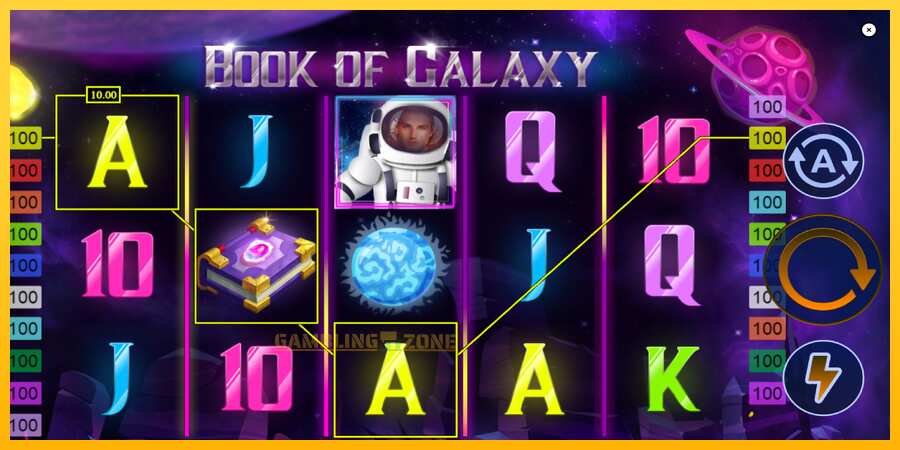 Aparaat Book of Galaxy - mäng päris raha eest, pilt 3