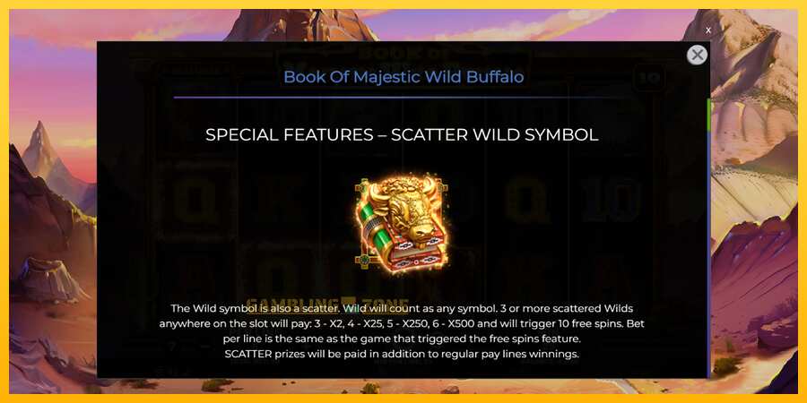 Aparaat Book of Majestic Wild Buffalo - mäng päris raha eest, pilt 5