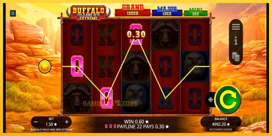 Aparaat Buffalo Hold and Win Extreme - mäng päris raha eest, pilt 4