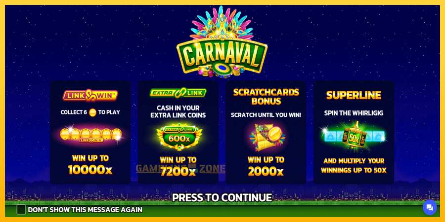 Aparaat Carnaval Link&Win - mäng päris raha eest, pilt 1