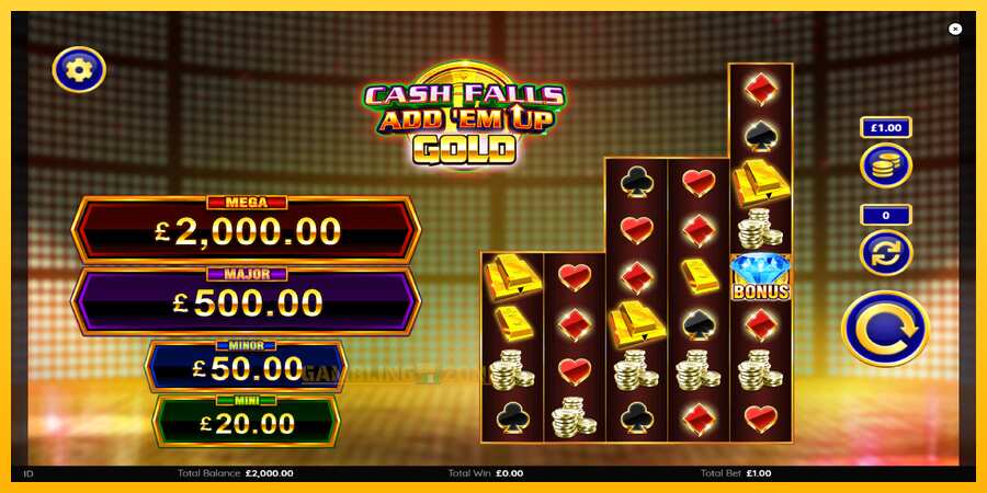 Aparaat Cash Falls: Add Em Up Gold - mäng päris raha eest, pilt 2