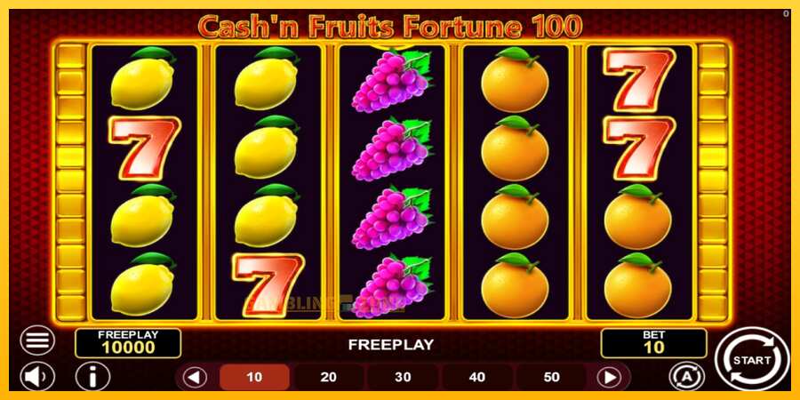 Aparaat Cashn Fruits Fortune 100 - mäng päris raha eest, pilt 1