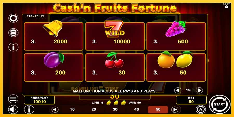 Aparaat Cashn Fruits Fortune - mäng päris raha eest, pilt 5