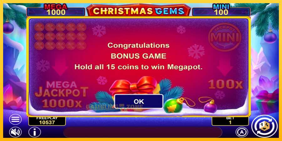 Aparaat Christmas Gems Hold & Win - mäng päris raha eest, pilt 6