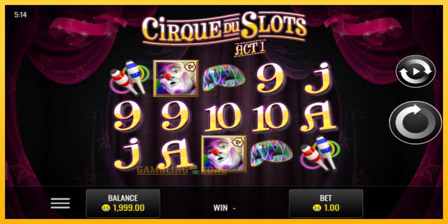 Aparaat Cirque du Slots - mäng päris raha eest, pilt 1