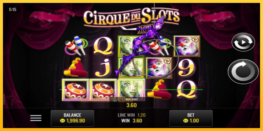 Aparaat Cirque du Slots - mäng päris raha eest, pilt 2