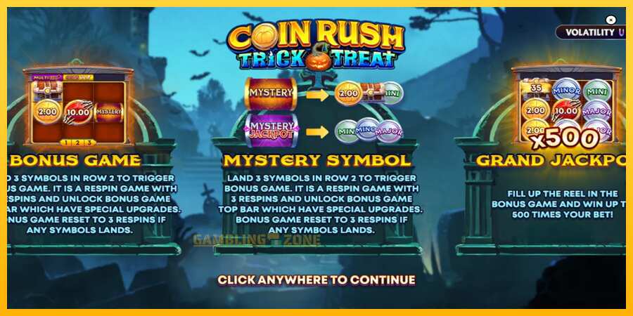 Aparaat Coin Rush: Trick o Treat - mäng päris raha eest, pilt 1