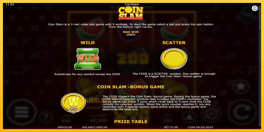 Aparaat Coin Slam - mäng päris raha eest, pilt 5