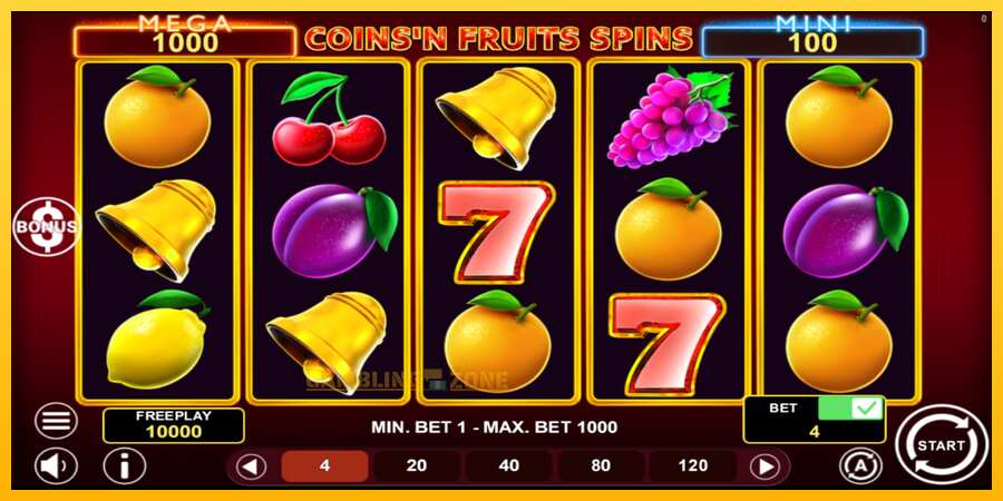 Aparaat Coinsn Fruits Spins - mäng päris raha eest, pilt 2