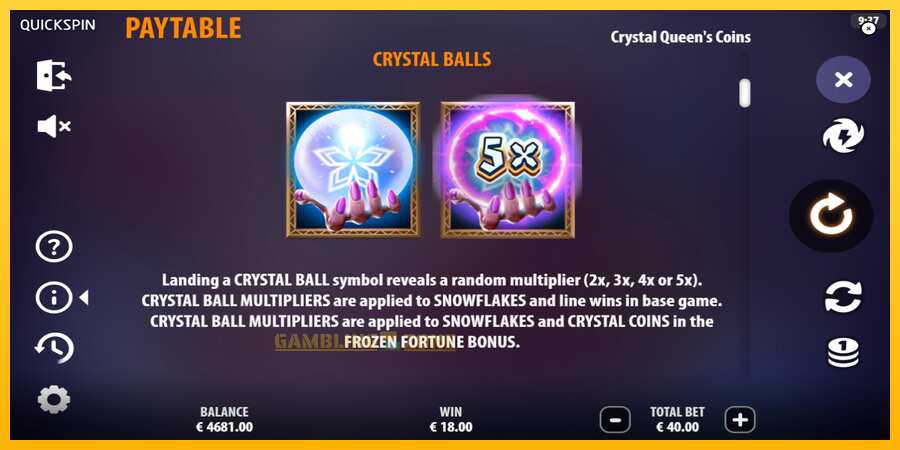 Aparaat Crystal Queens Coins - mäng päris raha eest, pilt 6