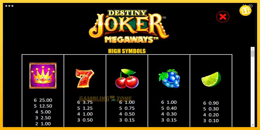 Aparaat Destiny Joker Megaways - mäng päris raha eest, pilt 6