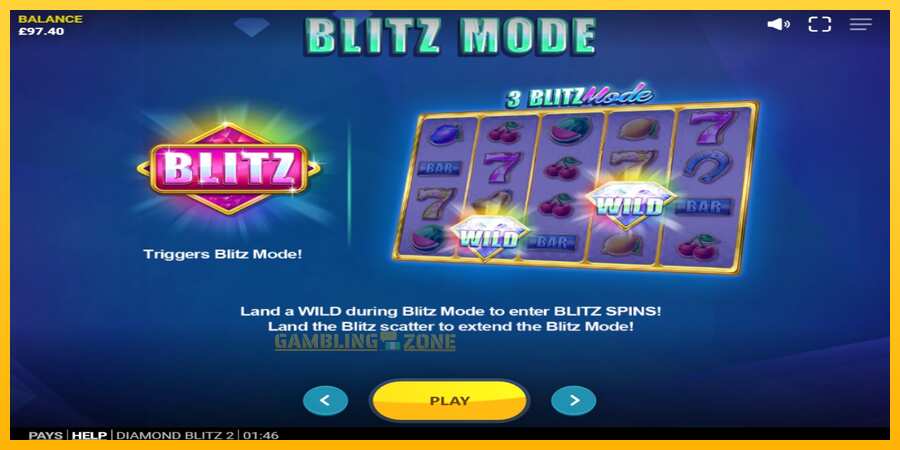 Aparaat Diamond Blitz 2 - mäng päris raha eest, pilt 5