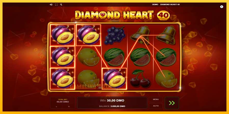 Aparaat Diamond Heart 40 - mäng päris raha eest, pilt 3