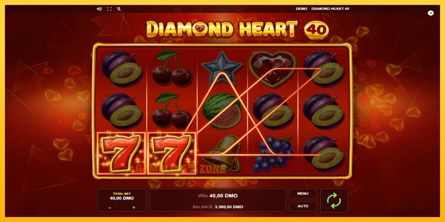 Aparaat Diamond Heart 40 - mäng päris raha eest, pilt 4