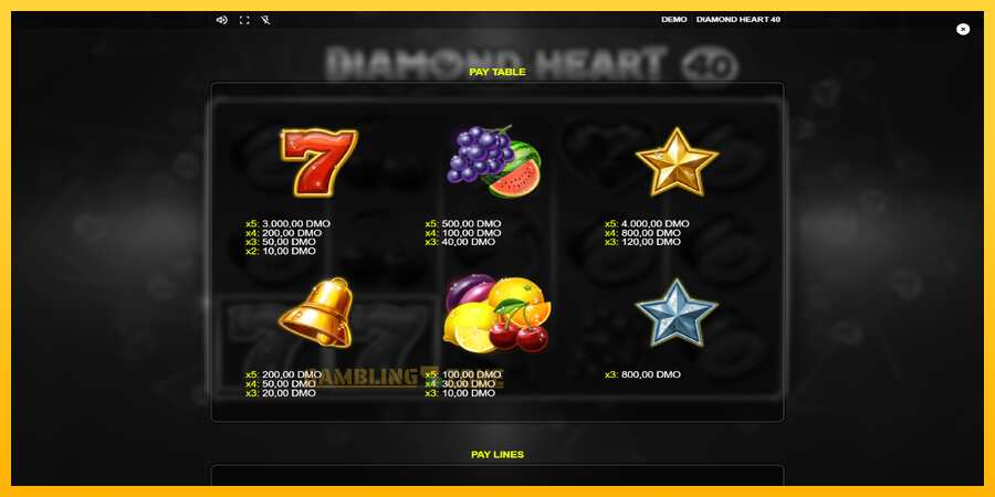 Aparaat Diamond Heart 40 - mäng päris raha eest, pilt 5