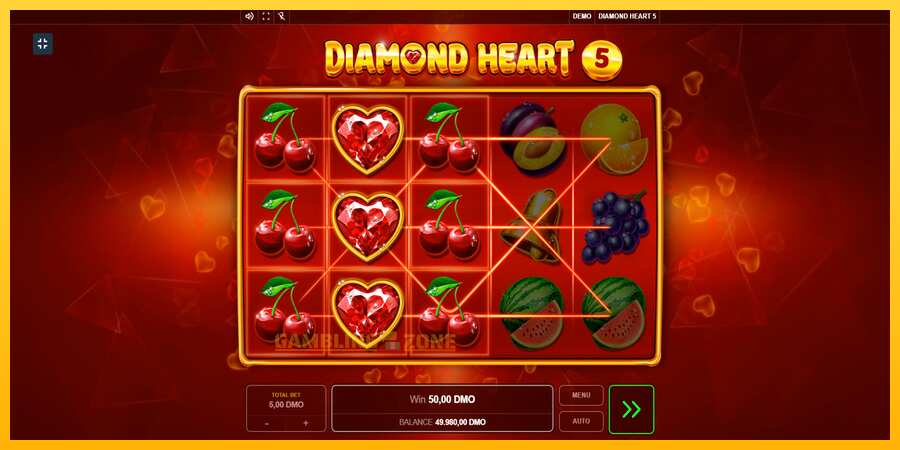 Aparaat Diamond Heart 5 - mäng päris raha eest, pilt 4