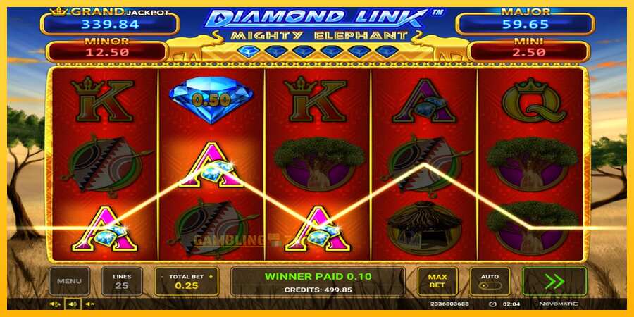 Aparaat Diamond Link: Mighty Elephant - mäng päris raha eest, pilt 2