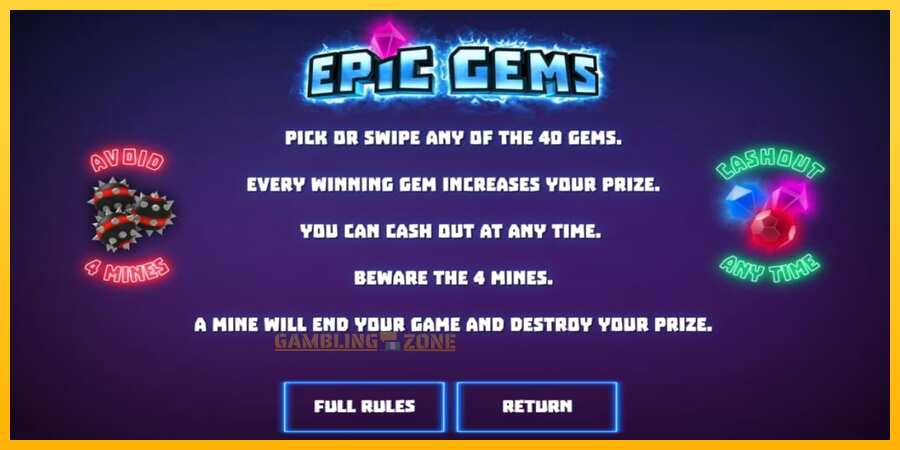 Aparaat Epic Gems - mäng päris raha eest, pilt 3