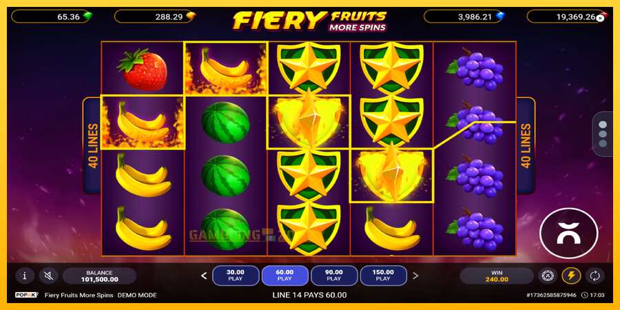 Aparaat Fiery Fruits More Spins - mäng päris raha eest, pilt 3