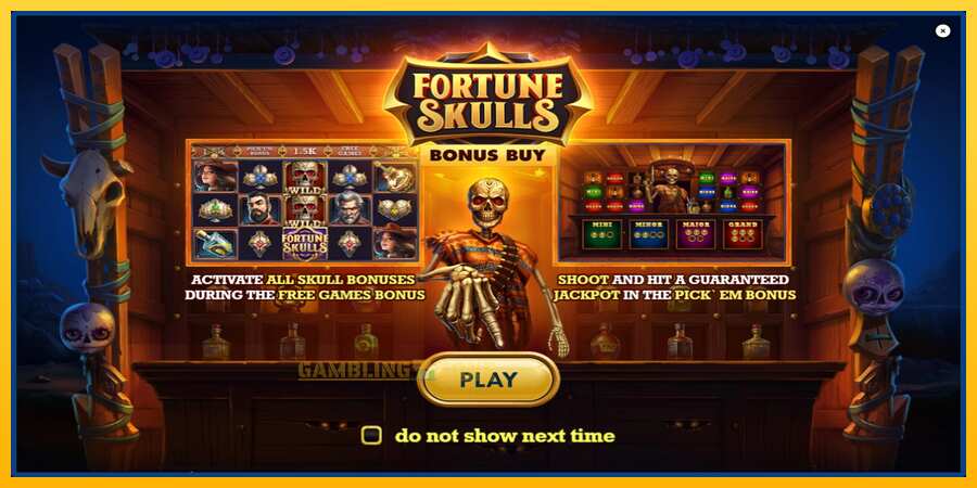 Aparaat Fortune Skulls Bonus Buy - mäng päris raha eest, pilt 1