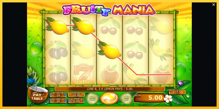 Aparaat Fruity Mania - mäng päris raha eest, pilt 3