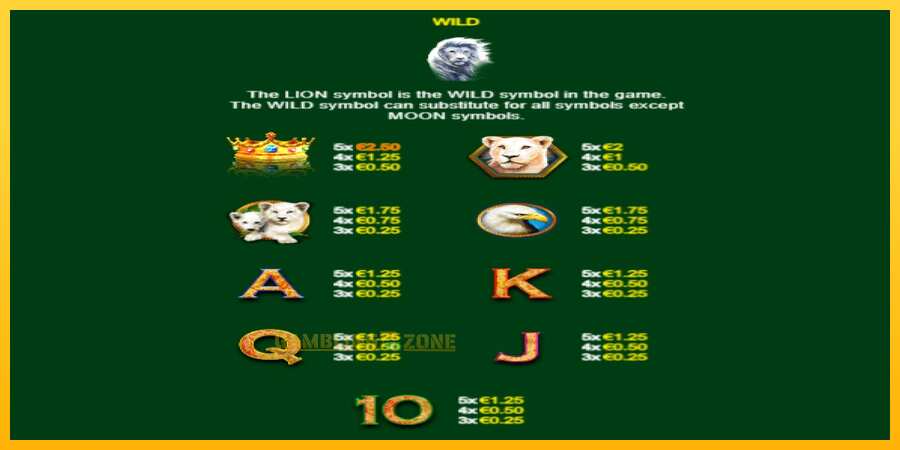 Aparaat Full Moon: White King PowerPlay Jackpot - mäng päris raha eest, pilt 6