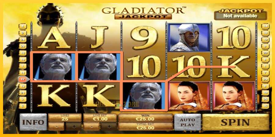 Aparaat Gladiator Jackpot - mäng päris raha eest, pilt 2