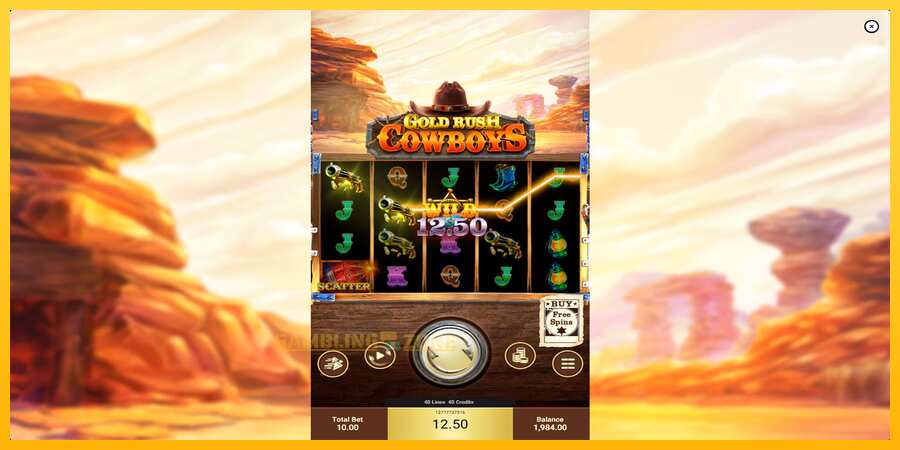 Aparaat Gold Rush Cowboys - mäng päris raha eest, pilt 3