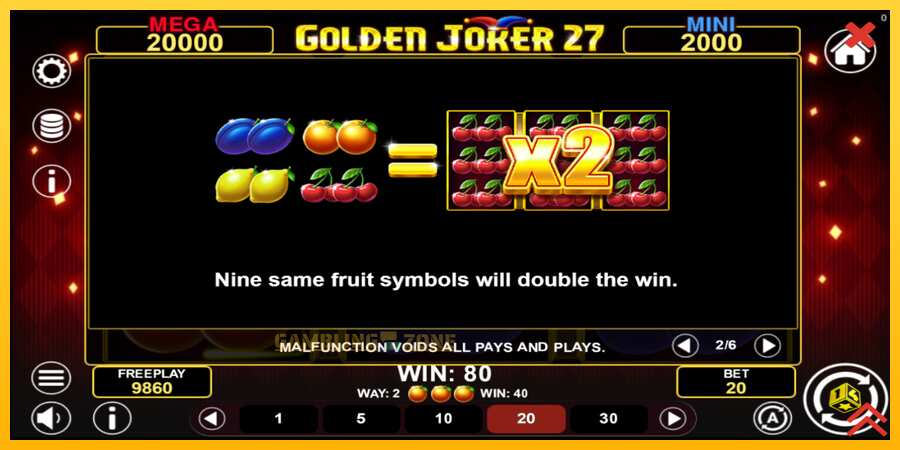 Aparaat Golden Joker 27 Hold & Win - mäng päris raha eest, pilt 6