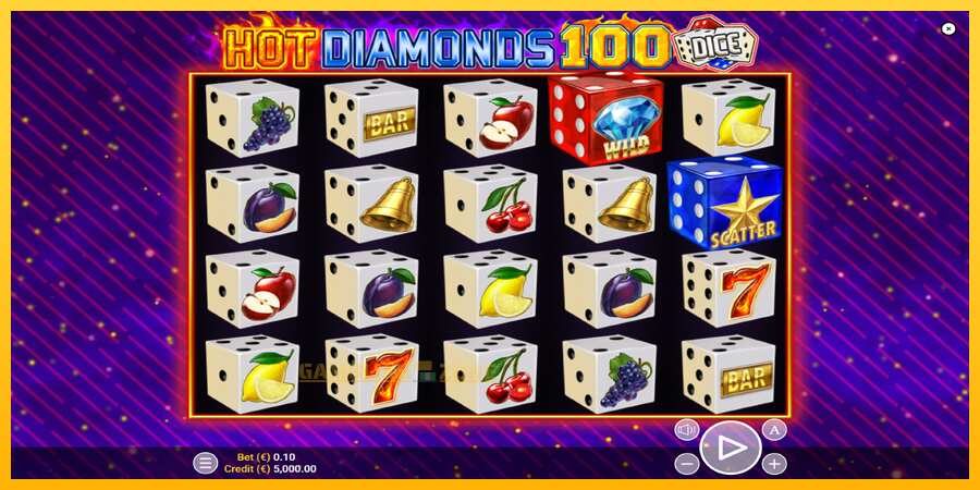 Aparaat Hot Diamonds 100 Dice - mäng päris raha eest, pilt 1