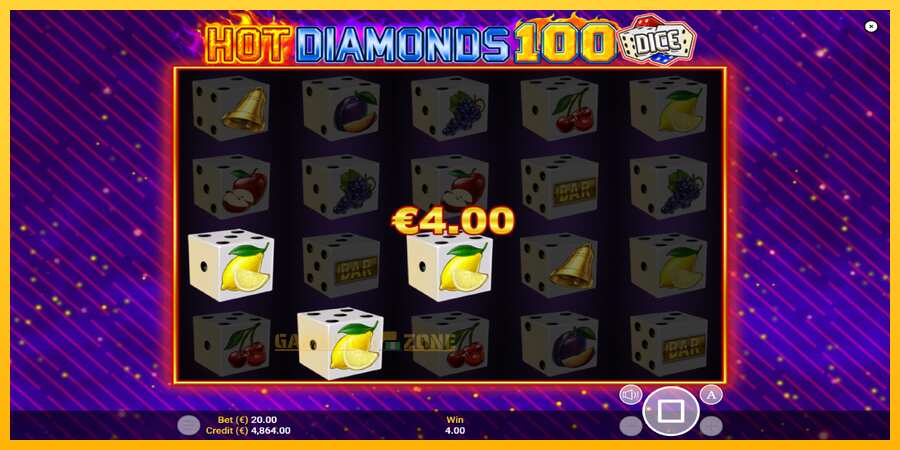 Aparaat Hot Diamonds 100 Dice - mäng päris raha eest, pilt 4