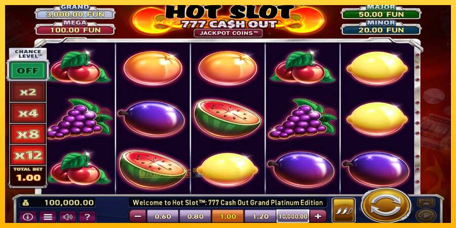 Aparaat Hot Slot: 777 Cash Out Grand Platinum Edition - mäng päris raha eest, pilt 1