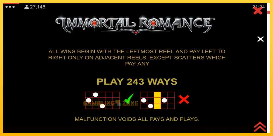 Aparaat Immortal Romance - mäng päris raha eest, pilt 7