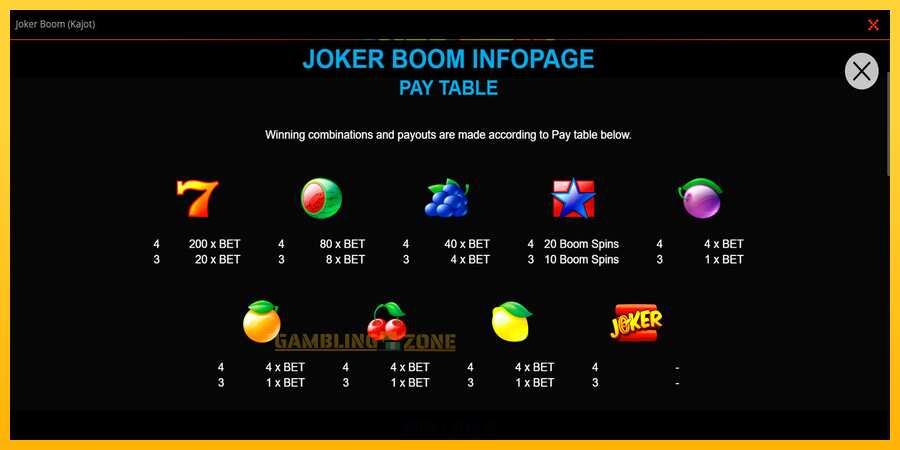 Aparaat Joker Boom - mäng päris raha eest, pilt 2