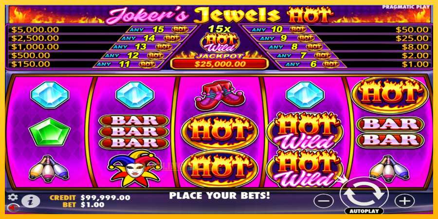 Aparaat Jokers Jewels Hot - mäng päris raha eest, pilt 1