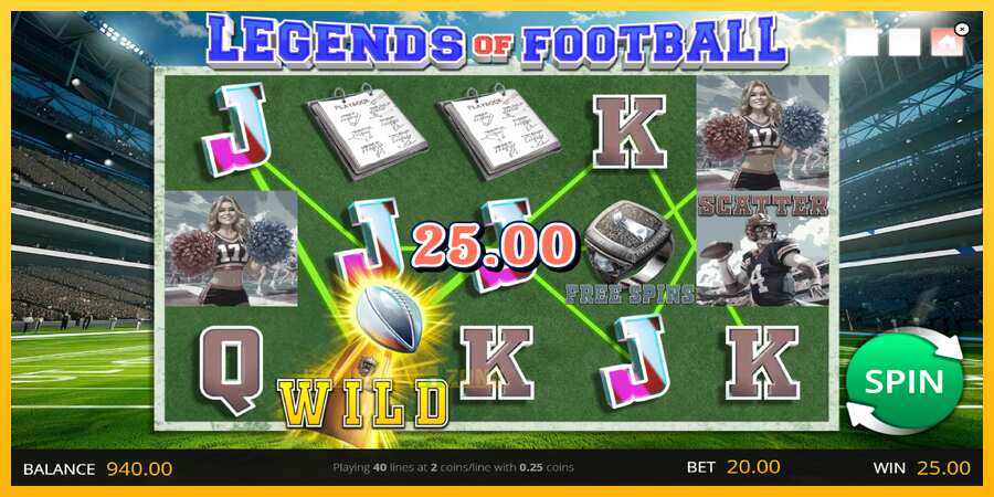 Aparaat Legends of Football - mäng päris raha eest, pilt 3